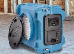 HEPA air scrubber used during professional mold remediation